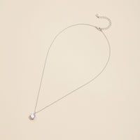 Glass Stone Charm Gold Dip Short Necklace
