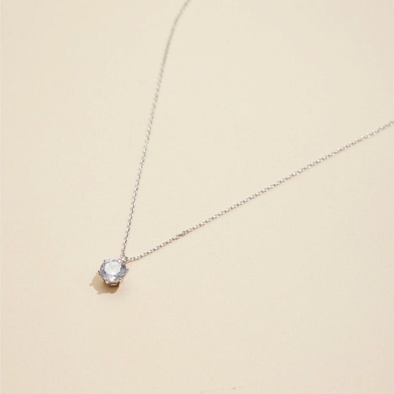 Glass Stone Charm Gold Dip Short Necklace