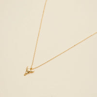 Longhorn Skull Charm Gold Dip Short Necklace