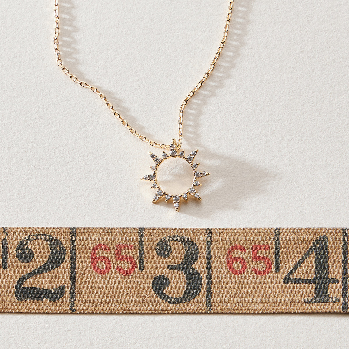 18K Gold Dipped Sun Charm Short Necklace