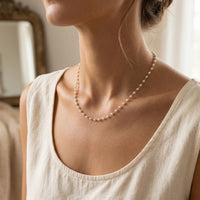 18K Gold Dipped Pearl Chain Necklace