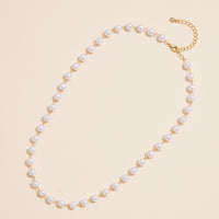 5mm Classic Large Pearl Link 18K Gold Dipped Necklace