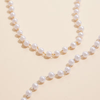 5mm Classic Large Pearl Link 18K Gold Dipped Necklace