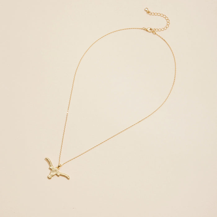 Longhorn Charm Gold Dip Short Necklace