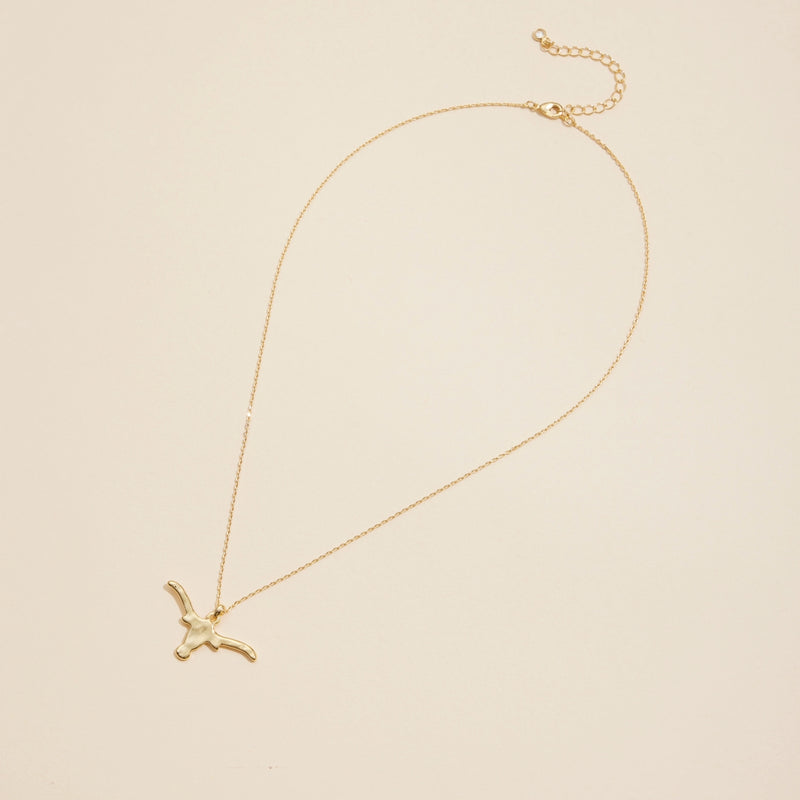 Longhorn Charm Gold Dip Short Necklace