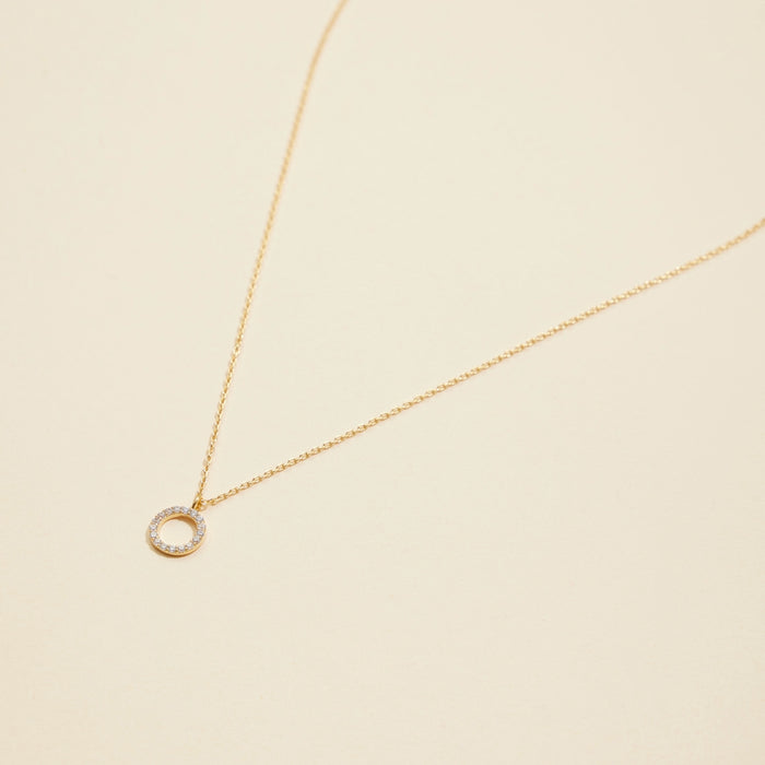 Circle Charm Gold Dip Short Necklace