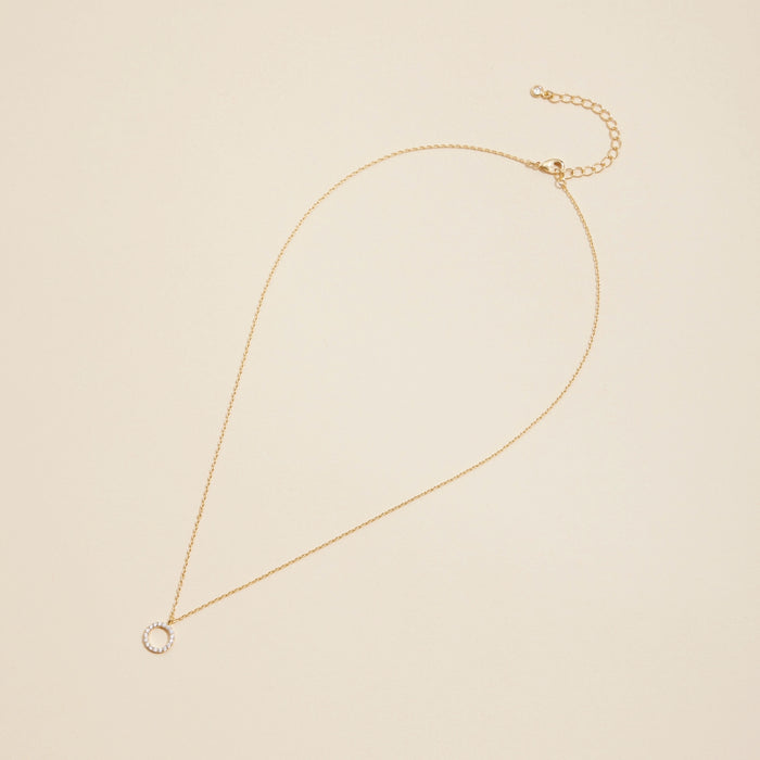Circle Charm Gold Dip Short Necklace