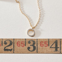 18K Gold-Dipped Rhinestone Circle Charm Necklace