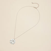 Hammered Round Charm Gold Dip Short Necklace