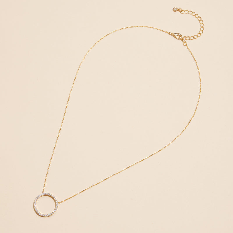 18K Circle Pendant Necklace