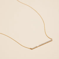 18K Bar Necklace with Sparkling Accents