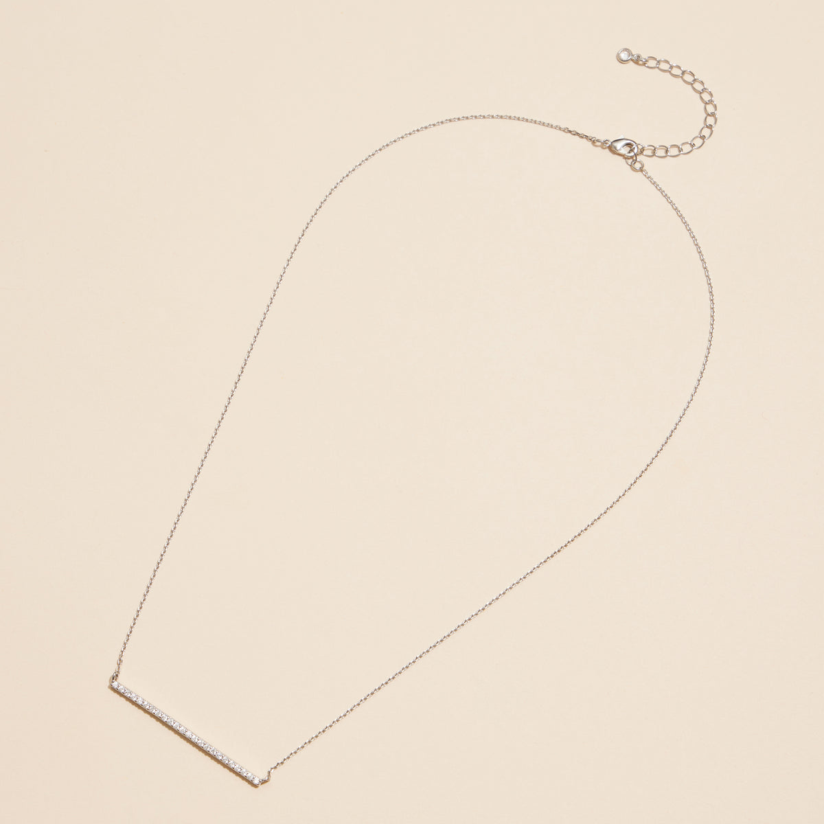 18K Bar Necklace with Sparkling Accents