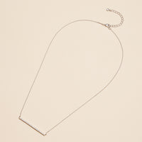 18K Bar Necklace with Sparkling Accents