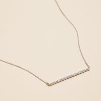 18K Bar Necklace with Sparkling Accents