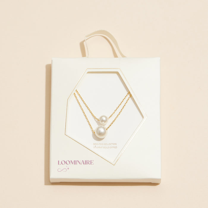 18K Double Pearl Layered Necklace