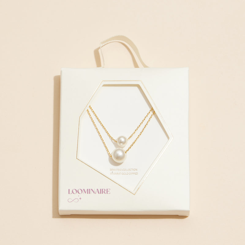 18K Double Pearl Layered Necklace