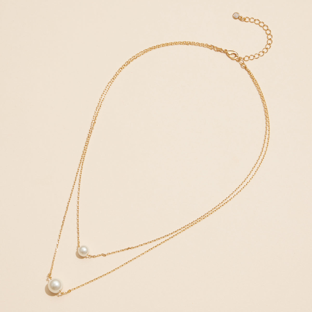 18K Double Pearl Layered Necklace