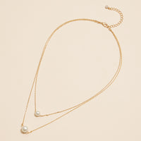 18K Double Pearl Layered Necklace