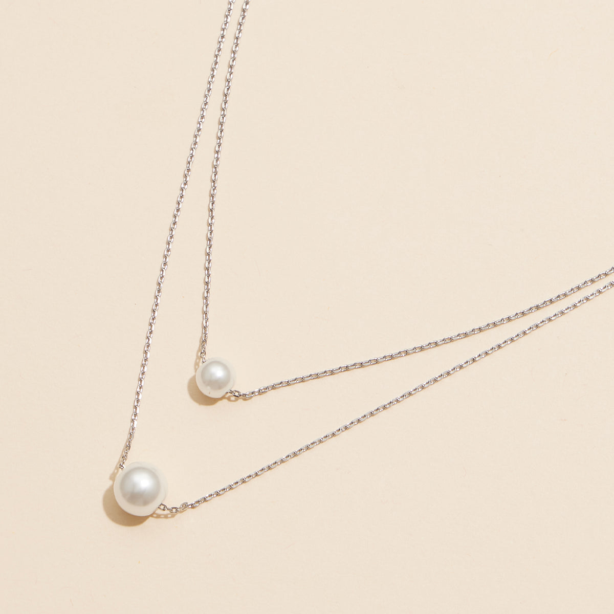 18K Double Pearl Layered Necklace