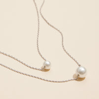 18K Double Pearl Layered Necklace