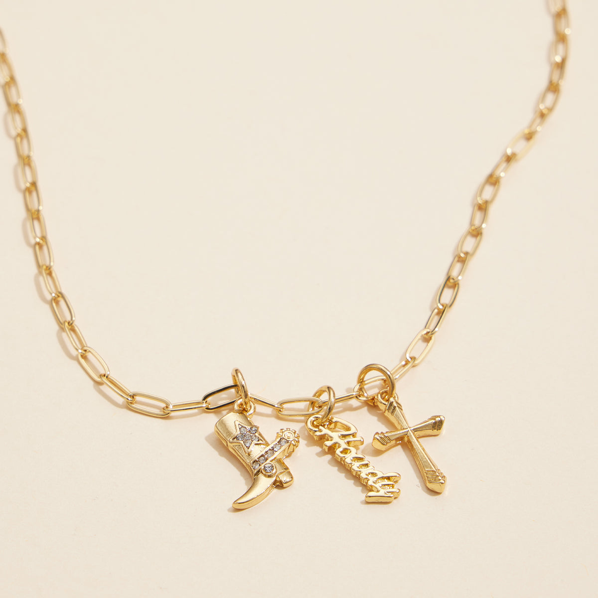 Multi Charm Set Basic Gold Dipped Necklace