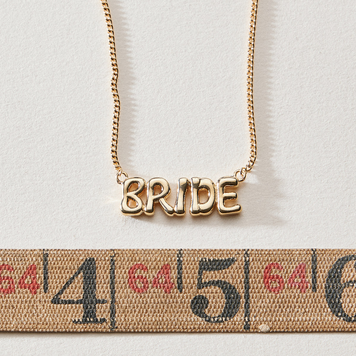 18K Gold Dipped BRIDE Charm Necklace