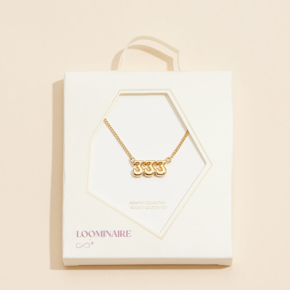 Angel Number "333" 18K Gold Dipped Necklace