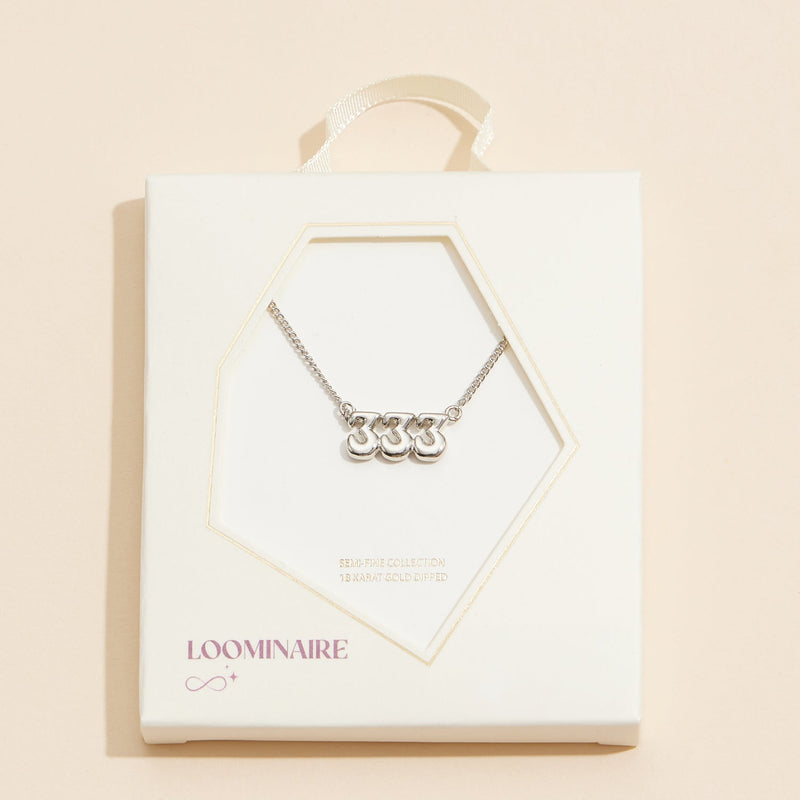 Angel Number "333" 18K Gold Dipped Necklace