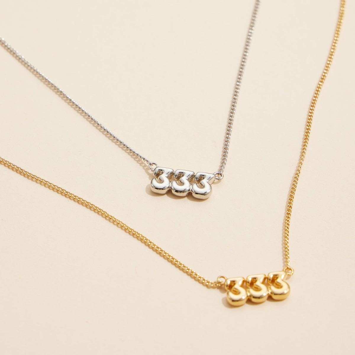 Angel Number "333" 18K Gold Dipped Necklace