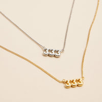 Angel Number "333" 18K Gold Dipped Necklace