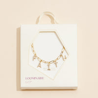 Sparkling "Faith" Cubic Zirconia 18K Gold Charm Necklace
