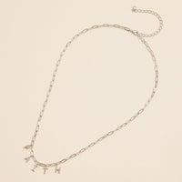 Sparkling "Faith" Cubic Zirconia 18K Gold Charm Necklace