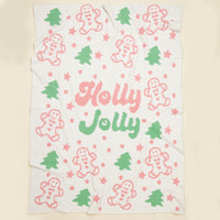 Christmas Holly Jolly Terry Cloth Blanket