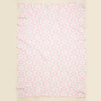 Pink Checkered Floral Beach Blanket – Soft Lightweight Picnic & Summer Towel
