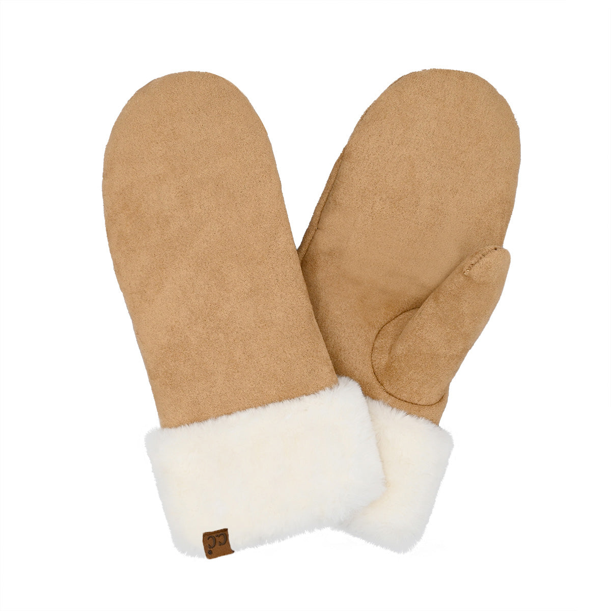 Cozy Suede Mittens with Faux Fur Cuff – Ultra Soft Winter Warm Gloves