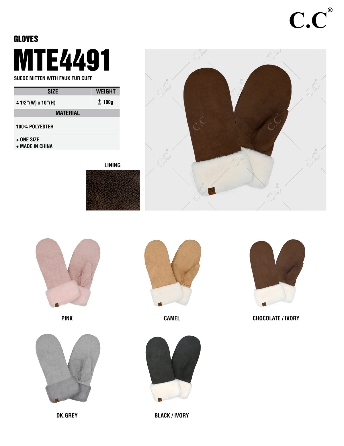 Cozy Suede Mittens with Faux Fur Cuff – Ultra Soft Winter Warm Gloves