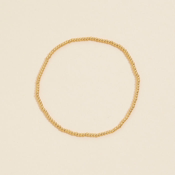 Beaded Gold Dip Stainless Steel Bracelet