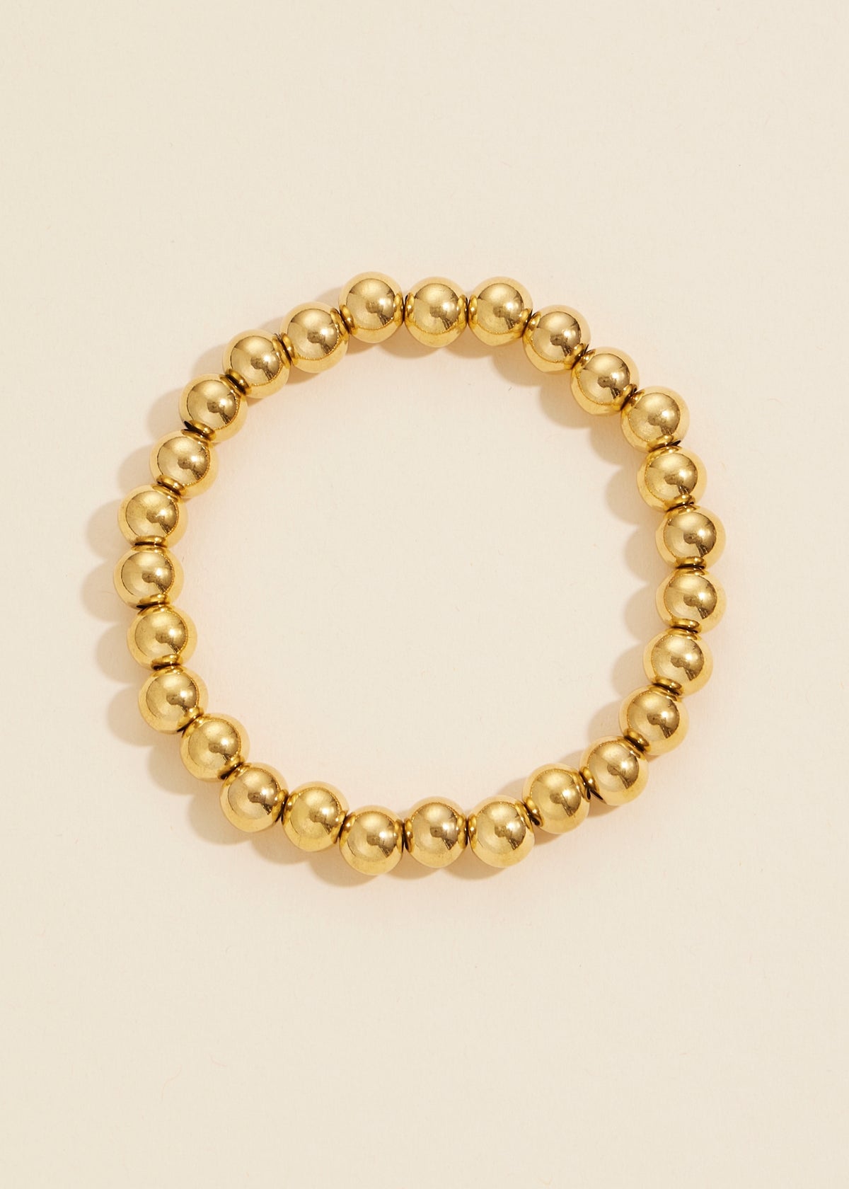 Beaded Gold Dip Stainless Steel Bracelet