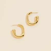 Gold Dip Stainless Steel Open Hoop Earrings