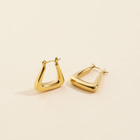 Geometric Gold Dip Stainless Steel Hoop Earrings