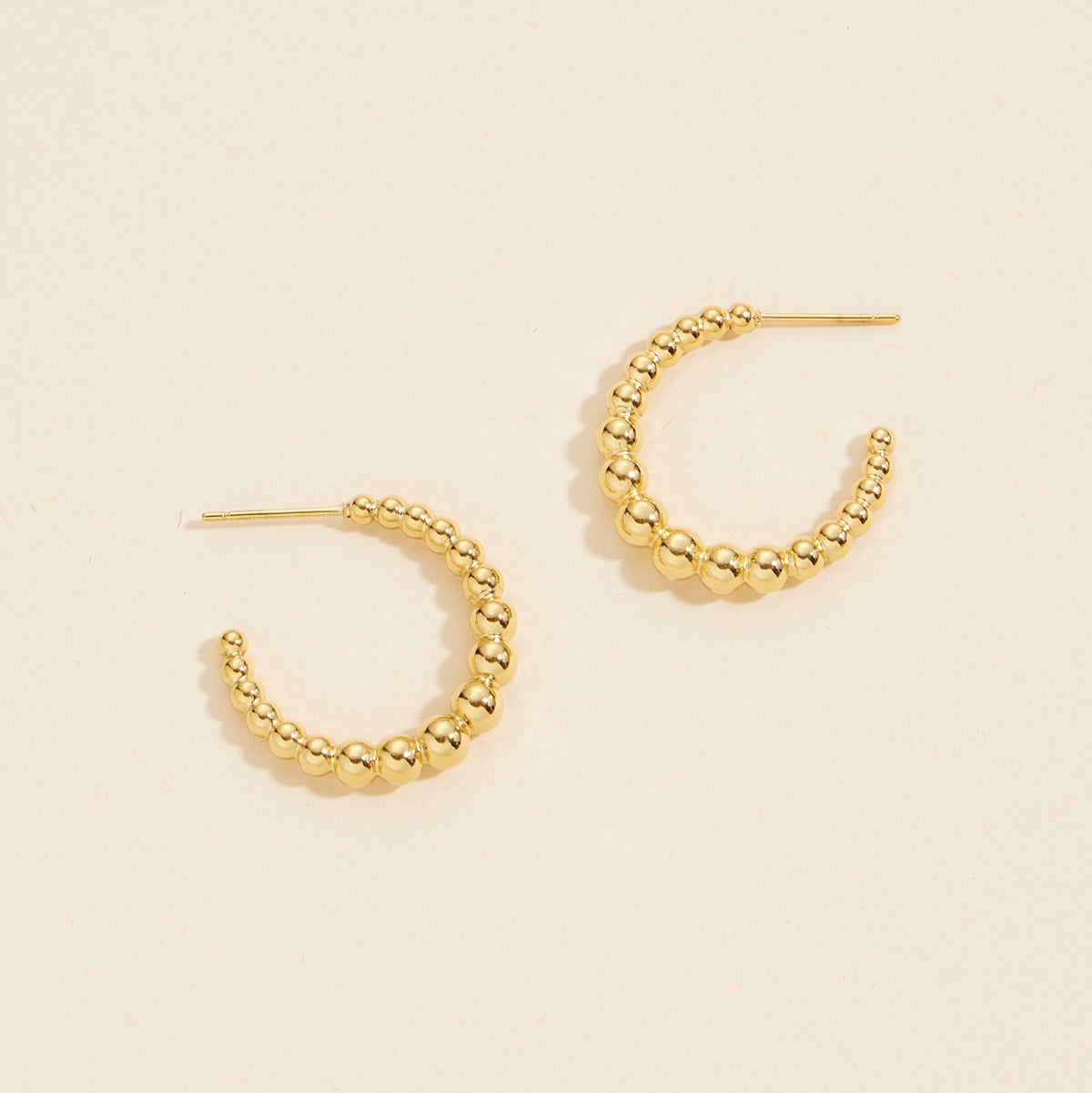 Gold Dip Bubbled Stainless Steel Open Hoop Earrings