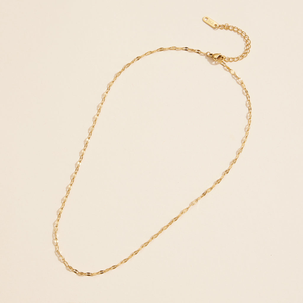 Lip Chain Gold Dip Stainless Steel Short Necklace