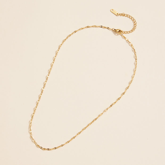Lip Chain Gold Dip Stainless Steel Short Necklace