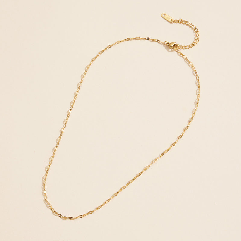 Lip Chain Gold Dip Stainless Steel Short Necklace