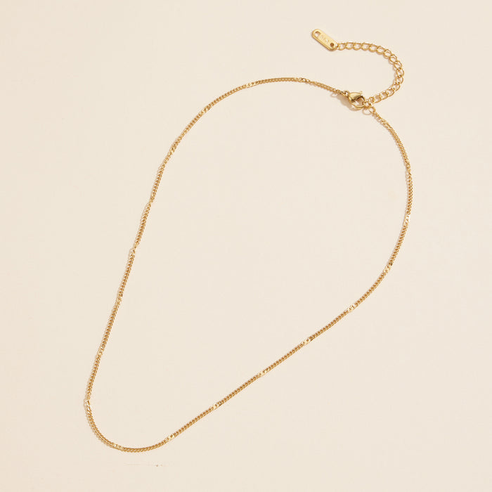 Chain Gold Dip Stainless Steel Basic Short Necklace
