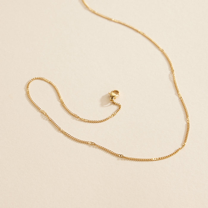 Chain Gold Dip Stainless Steel Basic Short Necklace