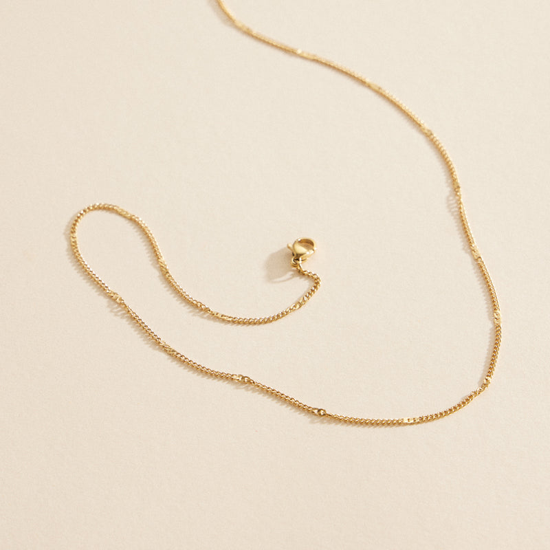 Chain Gold Dip Stainless Steel Basic Short Necklace