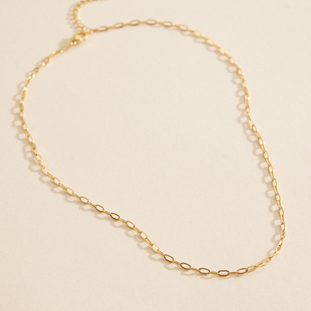 Chain Linked Gold Dip Stainless Steel Short Necklace