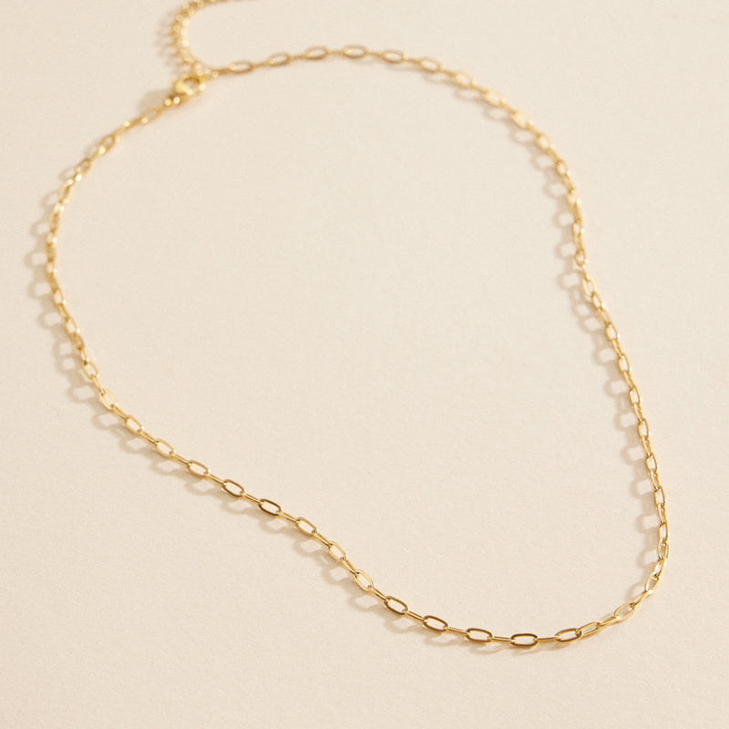 Chain Linked Gold Dip Stainless Steel Short Necklace