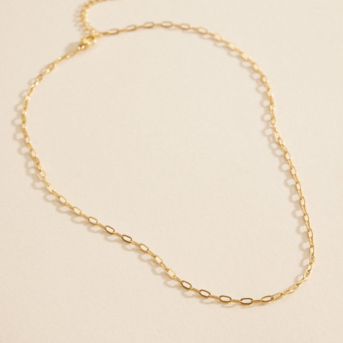 Chain Linked Gold Dip Stainless Steel Short Necklace